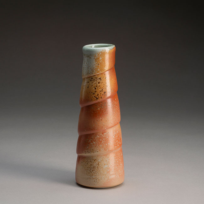 wood/salt fired hand-thrown porcelain clay vessel